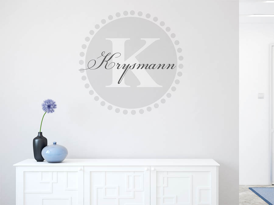 Krysmann Familienname als rundes Monogramm