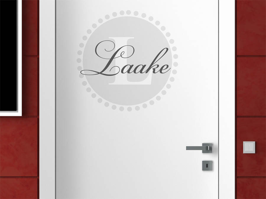 Laake Familienname als rundes Monogramm