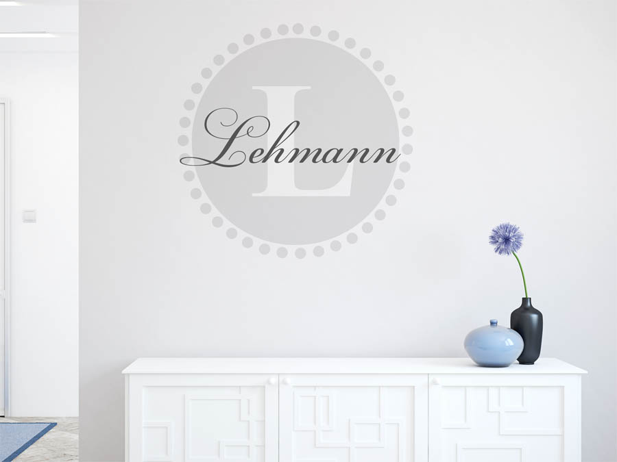 Lehmann Familienname als rundes Monogramm