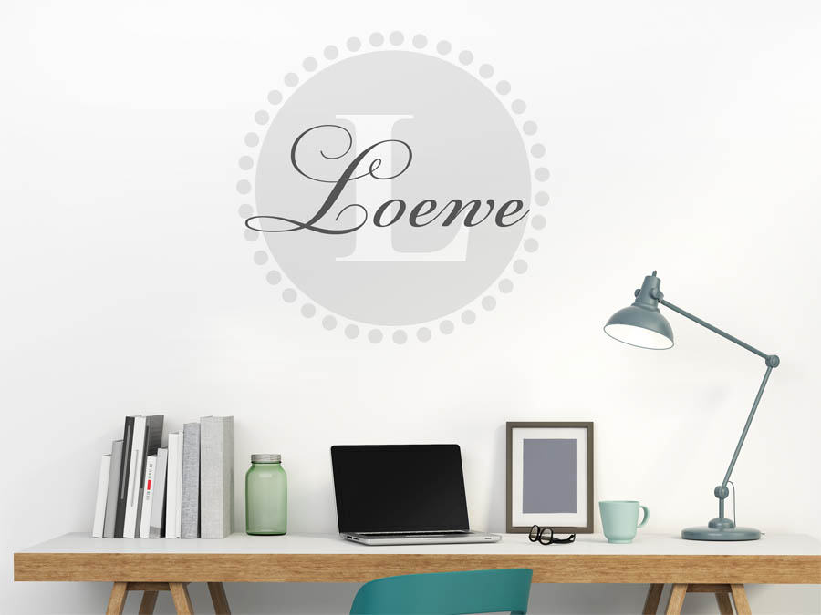 Loewe Familienname als rundes Monogramm