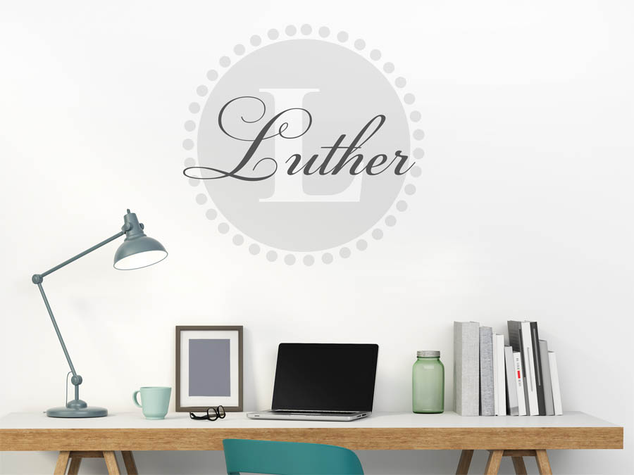 Luther Familienname als rundes Monogramm