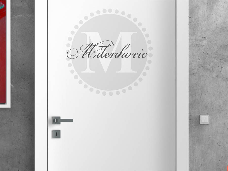 Milenkovic Familienname als rundes Monogramm