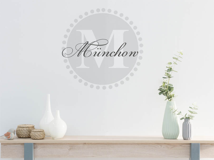 Münchow Familienname als rundes Monogramm