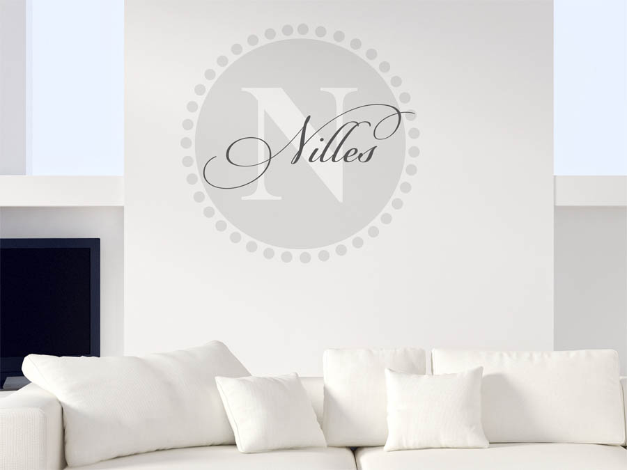 Nilles Familienname als rundes Monogramm