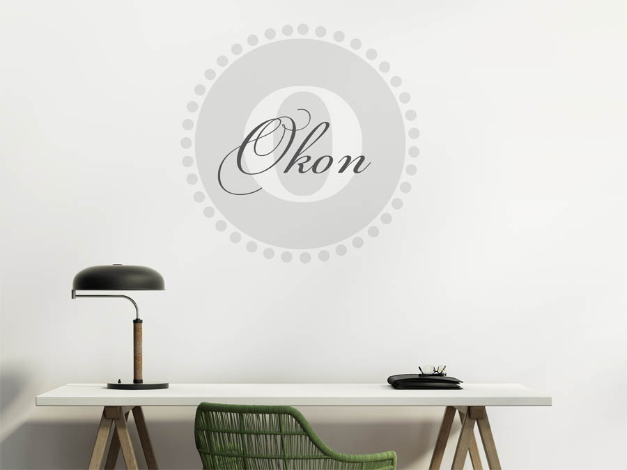 Okon Familienname als rundes Monogramm