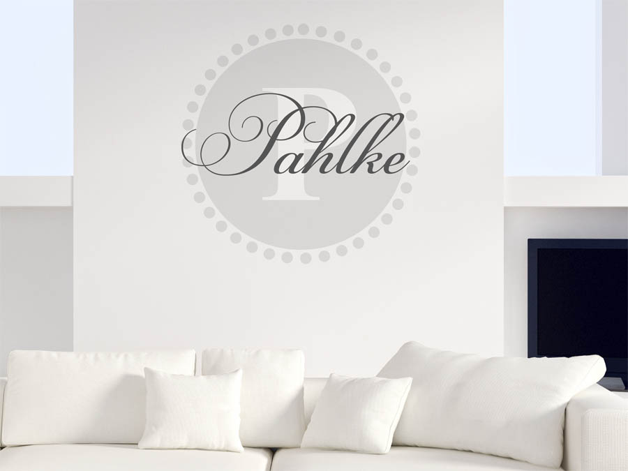 Pahlke Familienname als rundes Monogramm