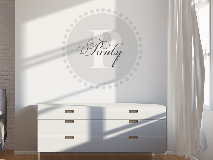 Pauly Familienname als rundes Monogramm