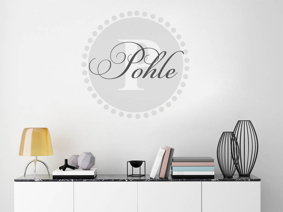 Pohle Familienname als rundes Monogramm
