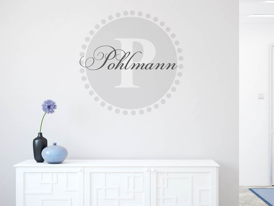 Pohlmann Familienname als rundes Monogramm