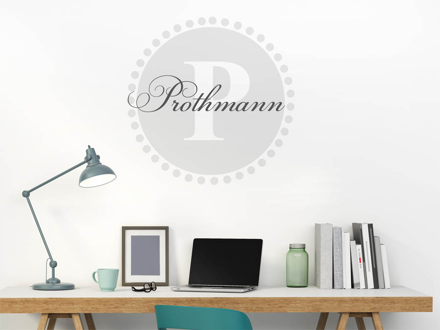 Prothmann Familienname als rundes Monogramm