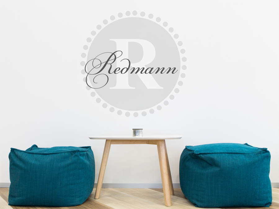 Redmann Familienname als rundes Monogramm