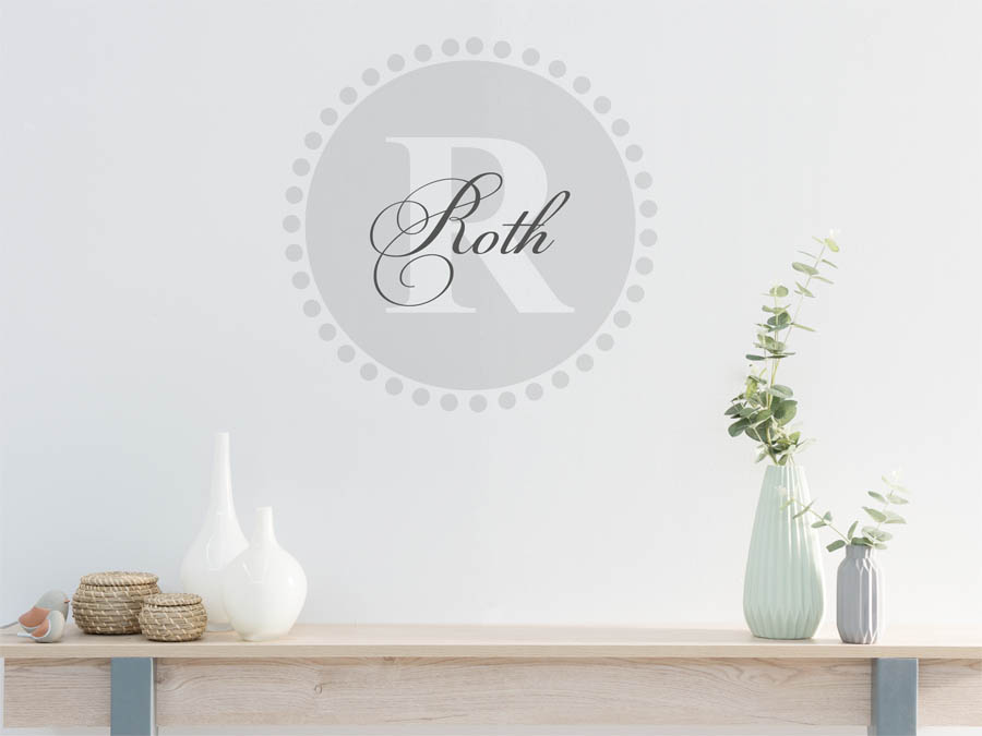 Roth Familienname als rundes Monogramm