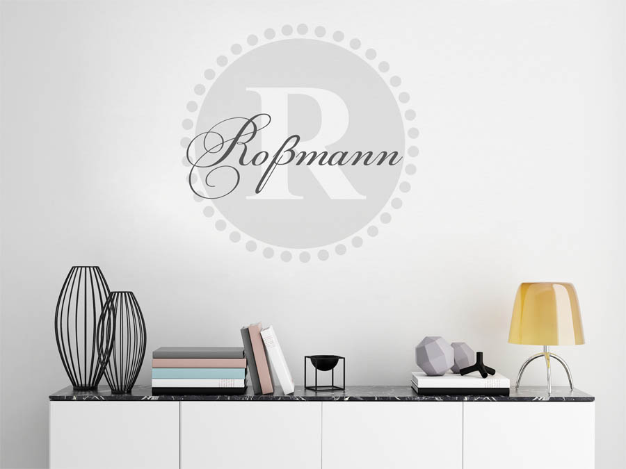Roßmann Familienname als rundes Monogramm