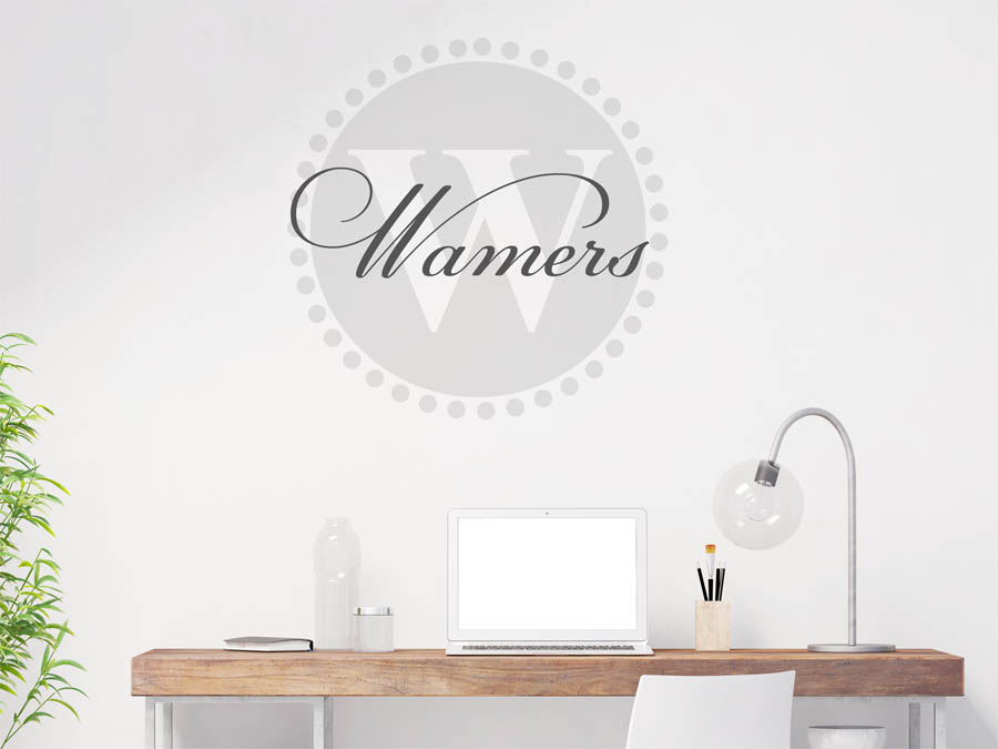 Wamers Familienname als rundes Monogramm