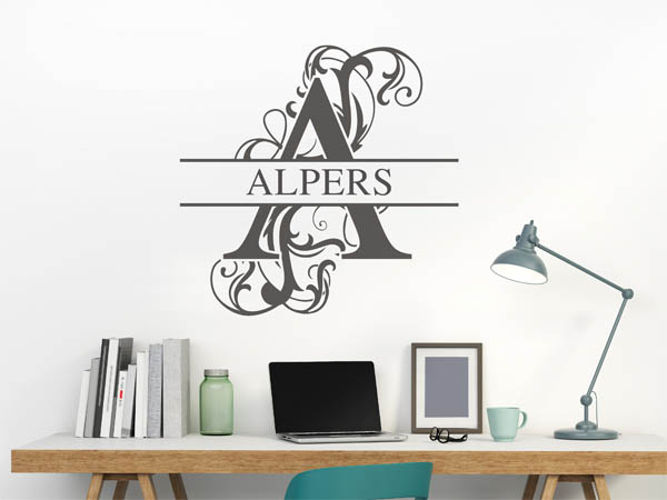 Wandtattoo verschnörkeltes A mit Alpers