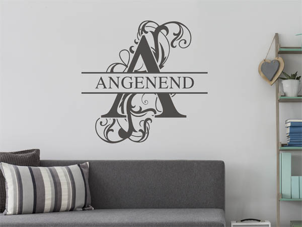 Wandtattoo verschnörkeltes A mit Angenend