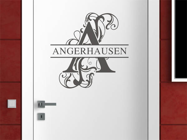 Wandtattoo verschnörkeltes A mit Angerhausen