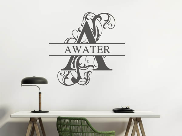 Wandtattoo verschnörkeltes A mit Awater
