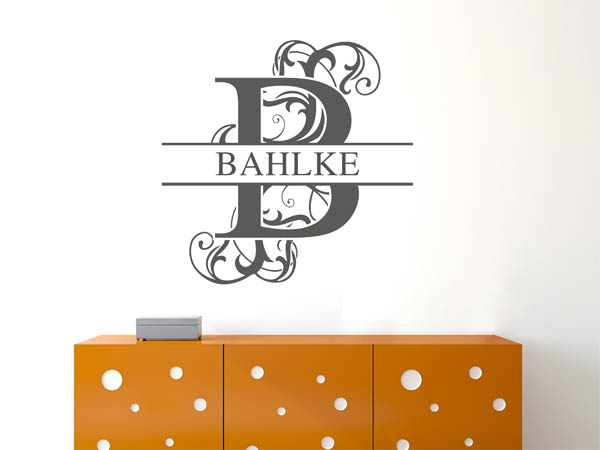 Wandtattoo verschnörkeltes B mit Bahlke