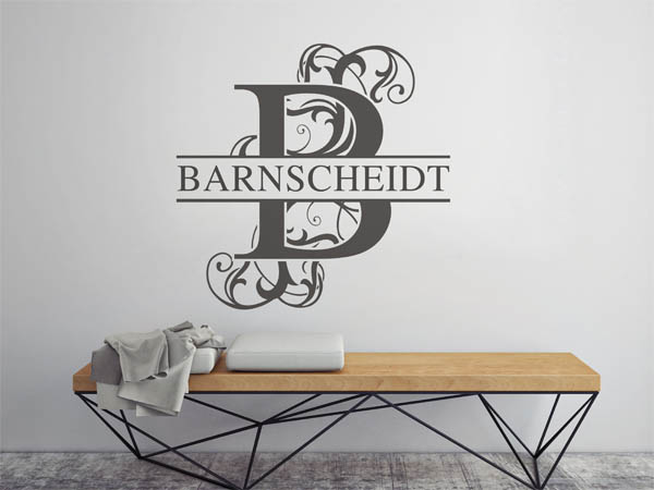 Wandtattoo verschnörkeltes B mit Barnscheidt