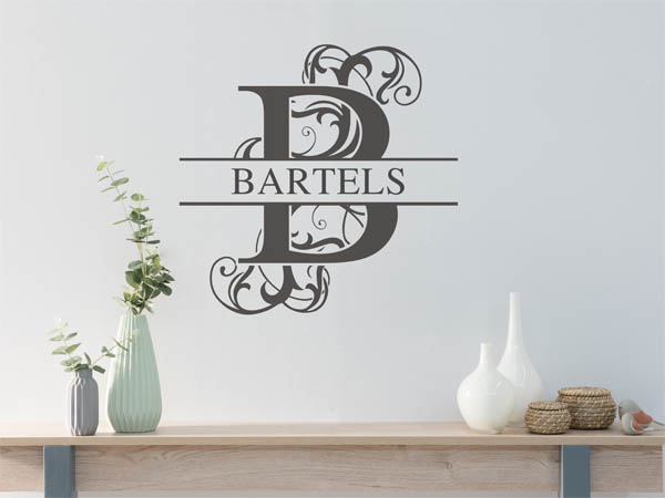 Wandtattoo verschnörkeltes B mit Bartels