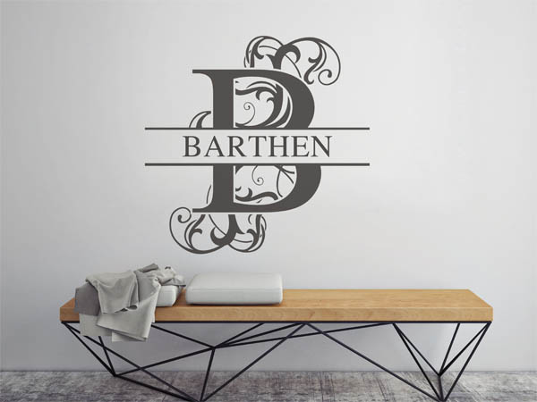 Wandtattoo verschnörkeltes B mit Barthen