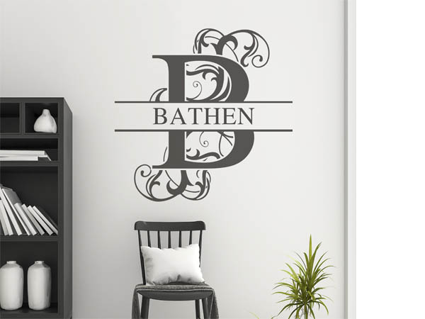 Wandtattoo verschnörkeltes B mit Bathen