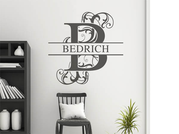 Wandtattoo verschnörkeltes B mit Bedrich