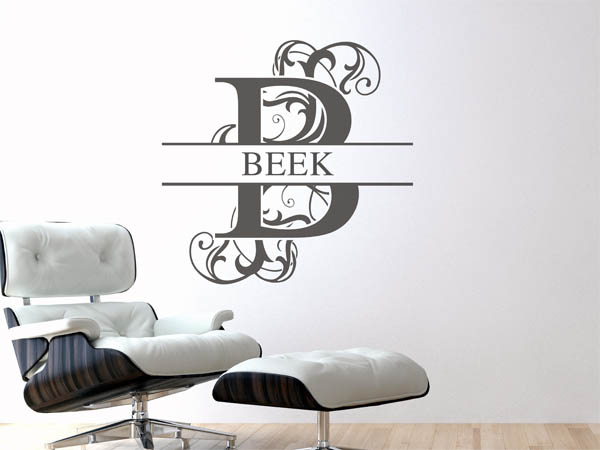 Wandtattoo verschnörkeltes B mit Beek