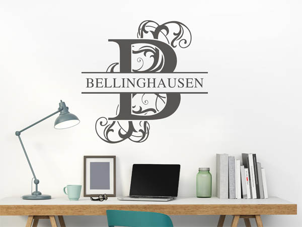 Wandtattoo verschnörkeltes B mit Bellinghausen