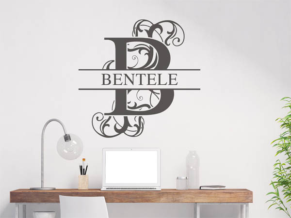 Wandtattoo verschnörkeltes B mit Bentele