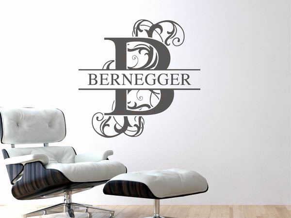 Wandtattoo verschnörkeltes B mit Bernegger