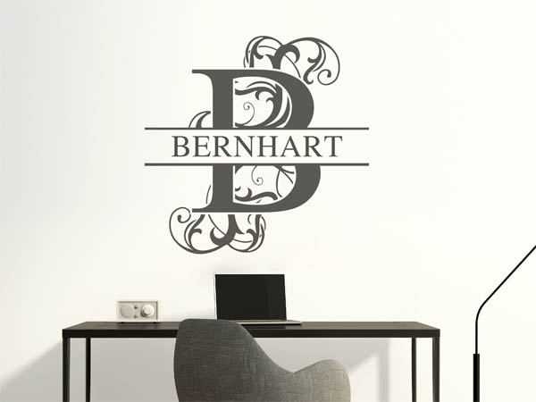 Wandtattoo verschnörkeltes B mit Bernhart
