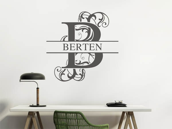 Wandtattoo verschnörkeltes B mit Berten