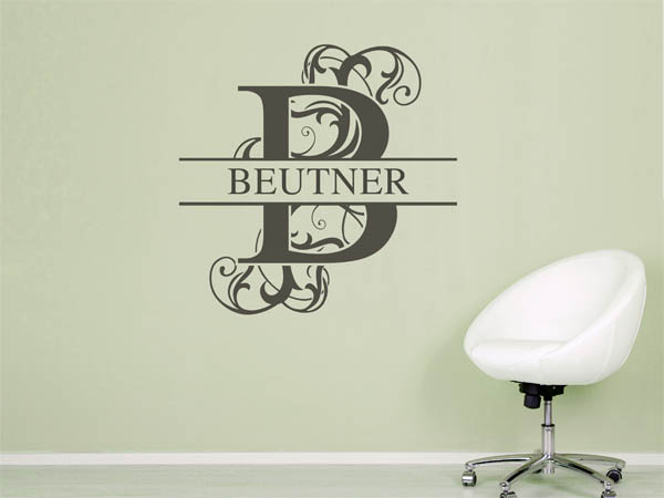 Wandtattoo verschnörkeltes B mit Beutner
