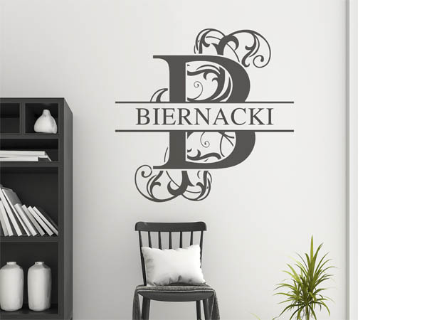 Wandtattoo verschnörkeltes B mit Biernacki