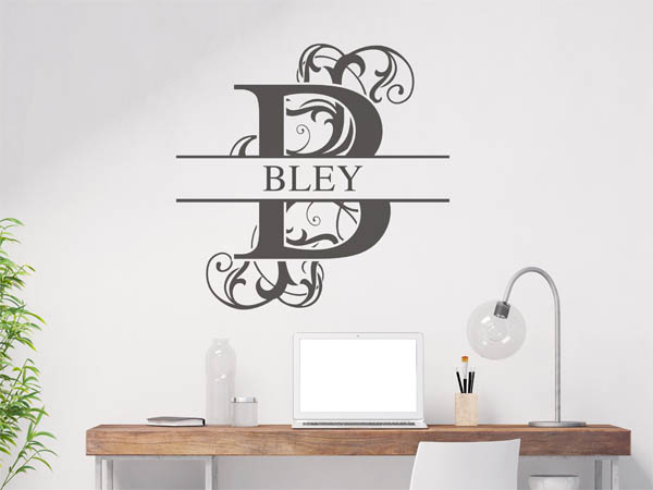 Wandtattoo verschnörkeltes B mit Bley