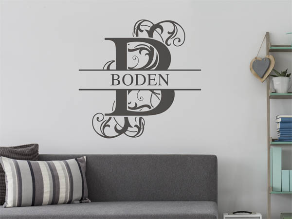 Wandtattoo verschnörkeltes B mit Boden