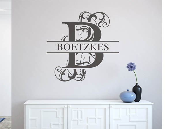Wandtattoo verschnörkeltes B mit Boetzkes