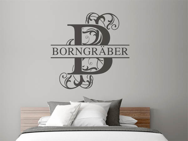 Wandtattoo verschnörkeltes B mit Borngräber