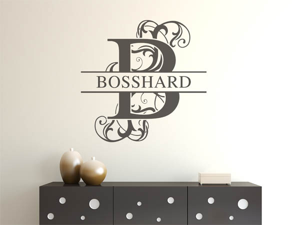 Wandtattoo verschnörkeltes B mit Bosshard