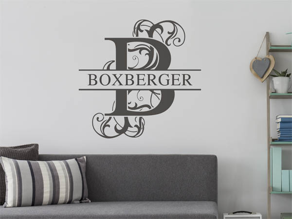 Wandtattoo verschnörkeltes B mit Boxberger