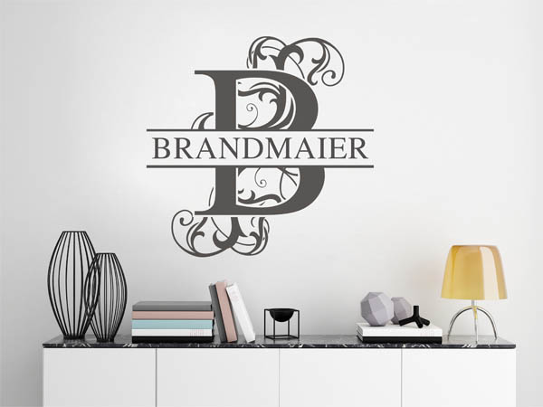 Wandtattoo verschnörkeltes B mit Brandmaier
