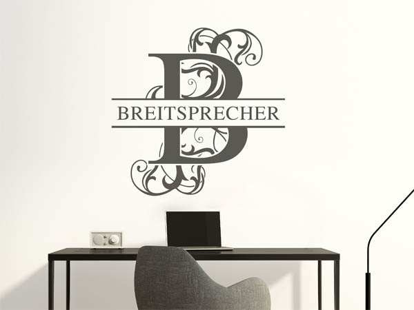 Wandtattoo verschnörkeltes B mit Breitsprecher