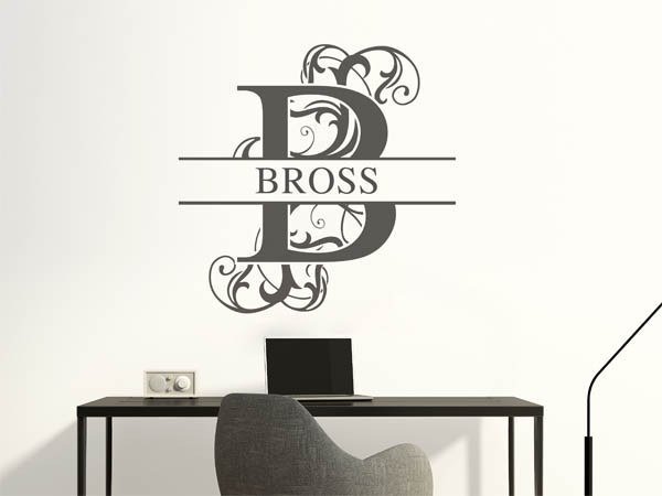 Wandtattoo verschnörkeltes B mit Bross