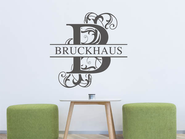Wandtattoo verschnörkeltes B mit Bruckhaus