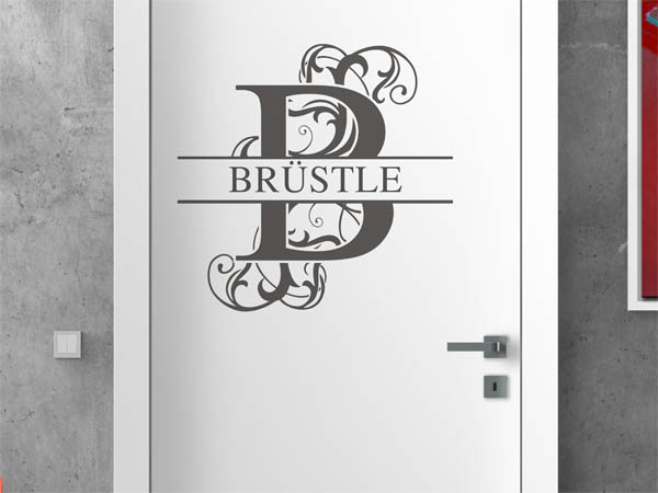 Wandtattoo verschnörkeltes B mit Brüstle