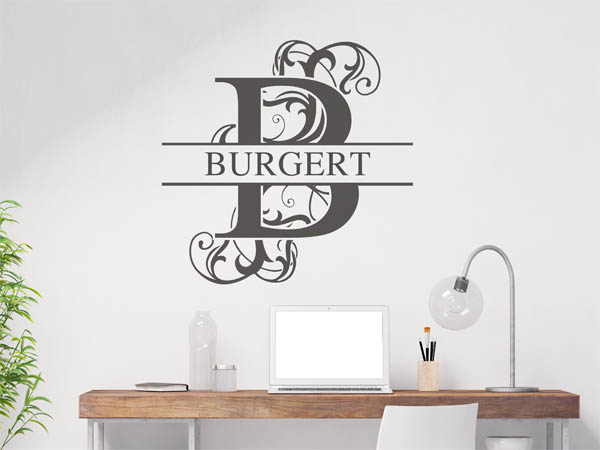 Wandtattoo verschnörkeltes B mit Burgert