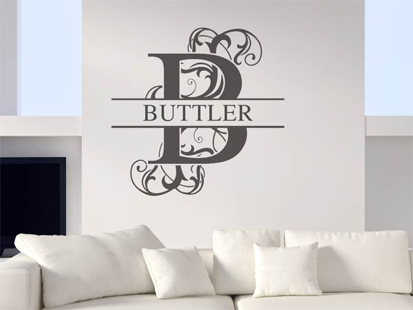 Wandtattoo verschnörkeltes B mit Buttler