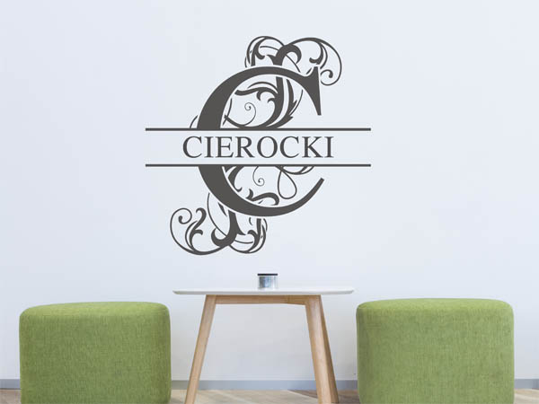 Wandtattoo verschnörkeltes C mit Cierocki